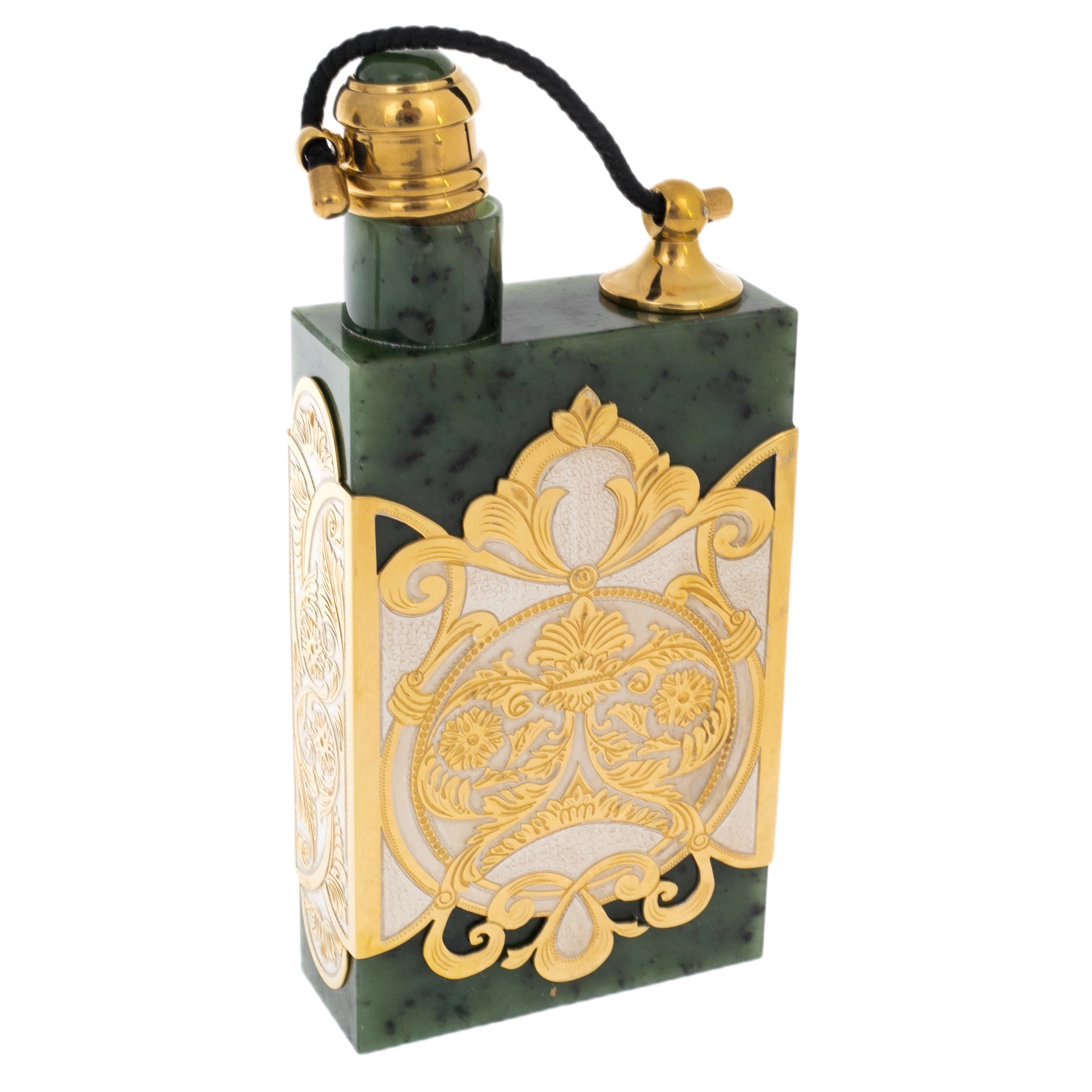 Imperial jade vodka set for 3 persons, Zlatoust