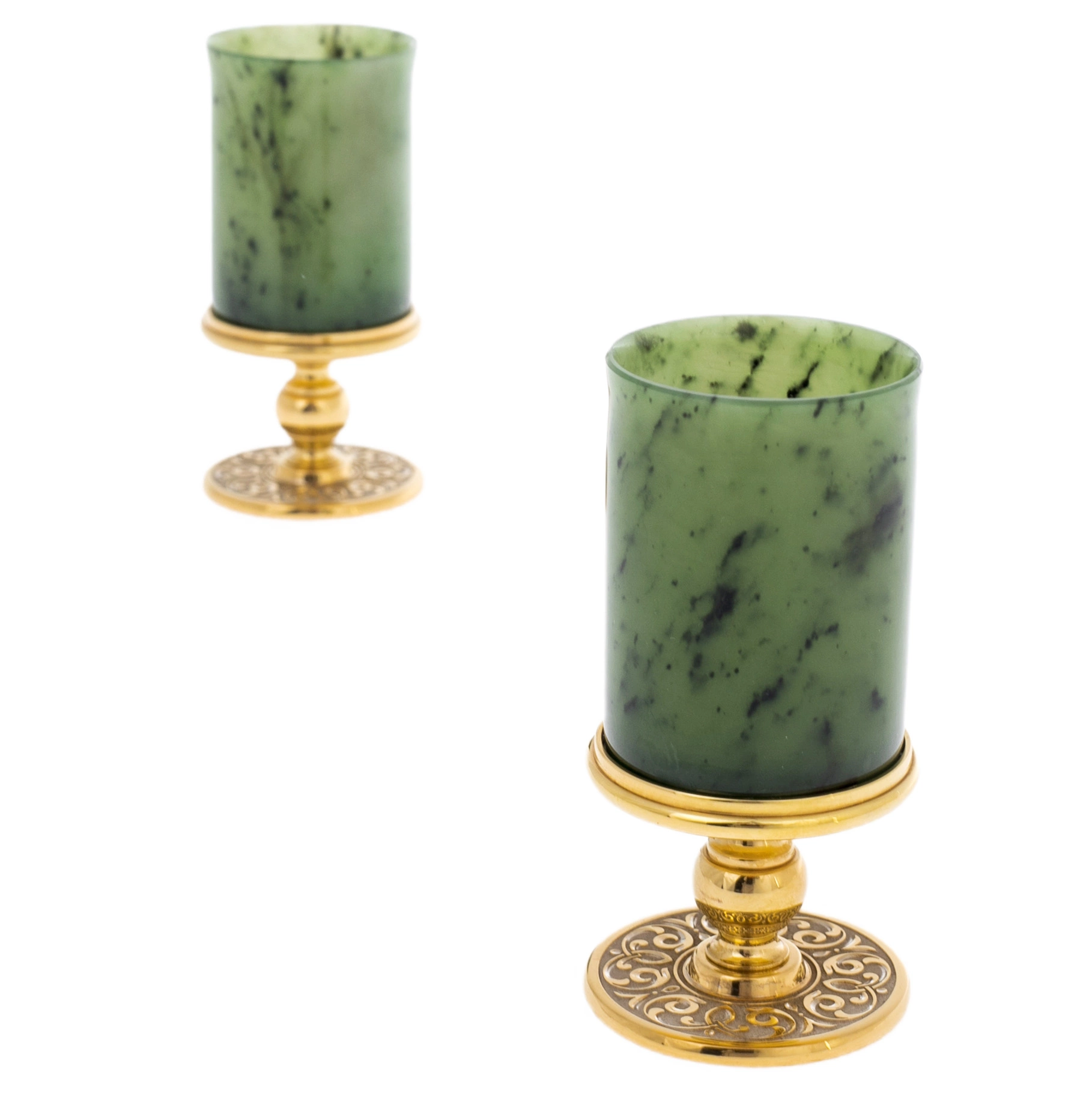 Imperial jade vodka set for 3 persons, Zlatoust