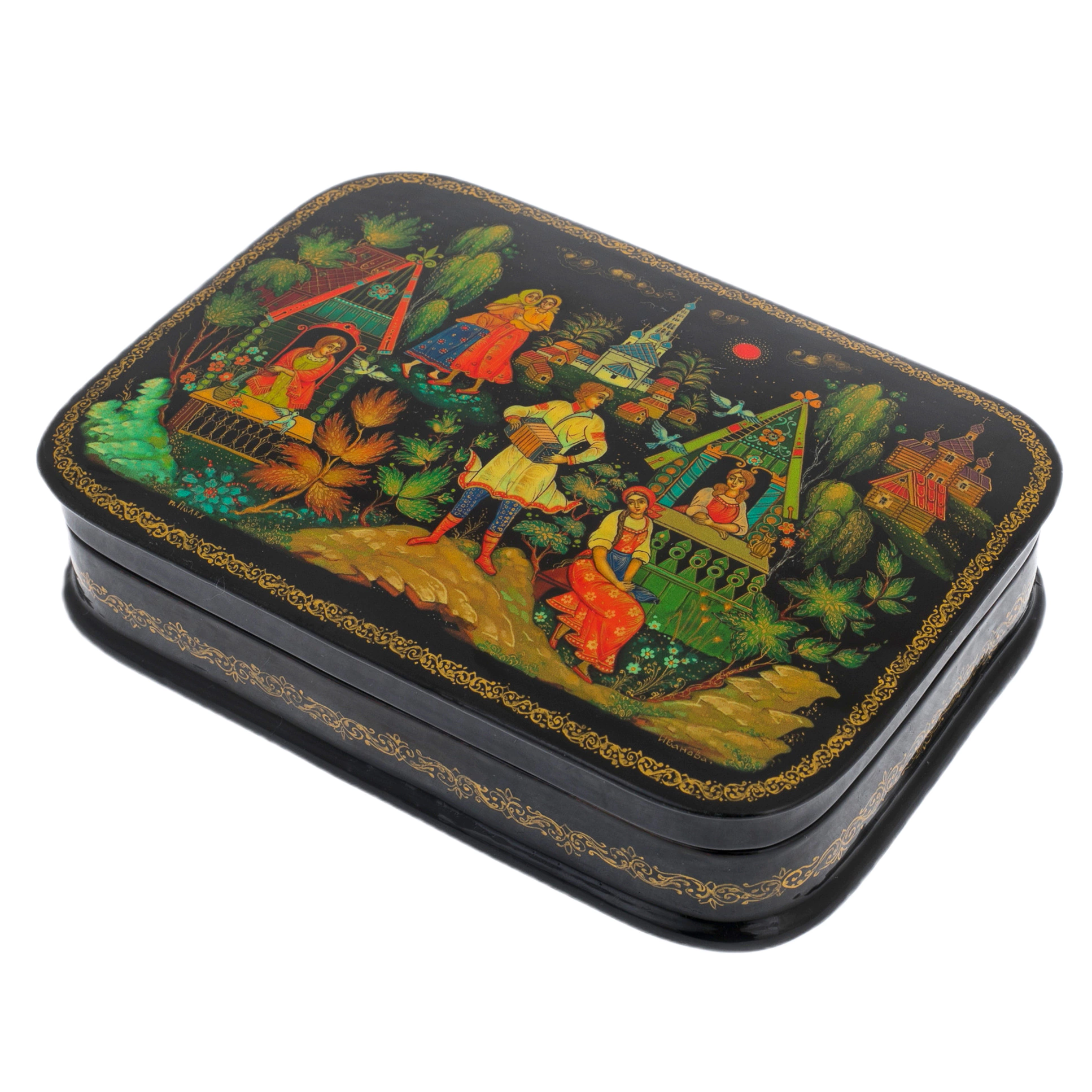 The Harmonica box by Ivanov, Palekh