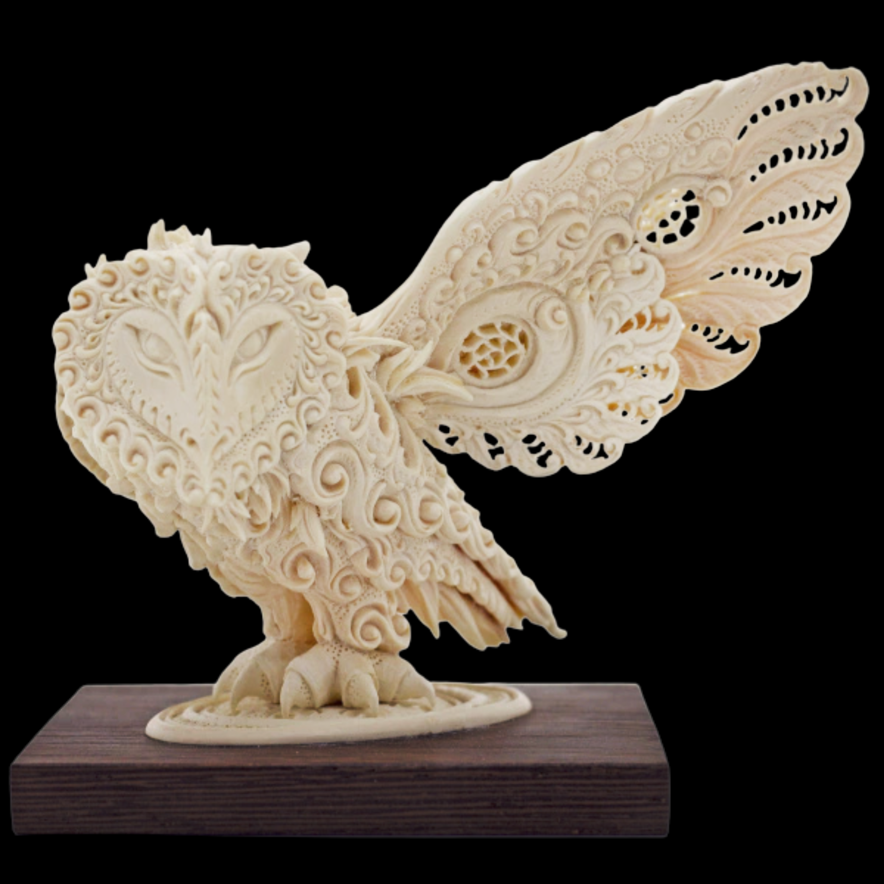 Sculpture of a mammoth tusk "Owl"