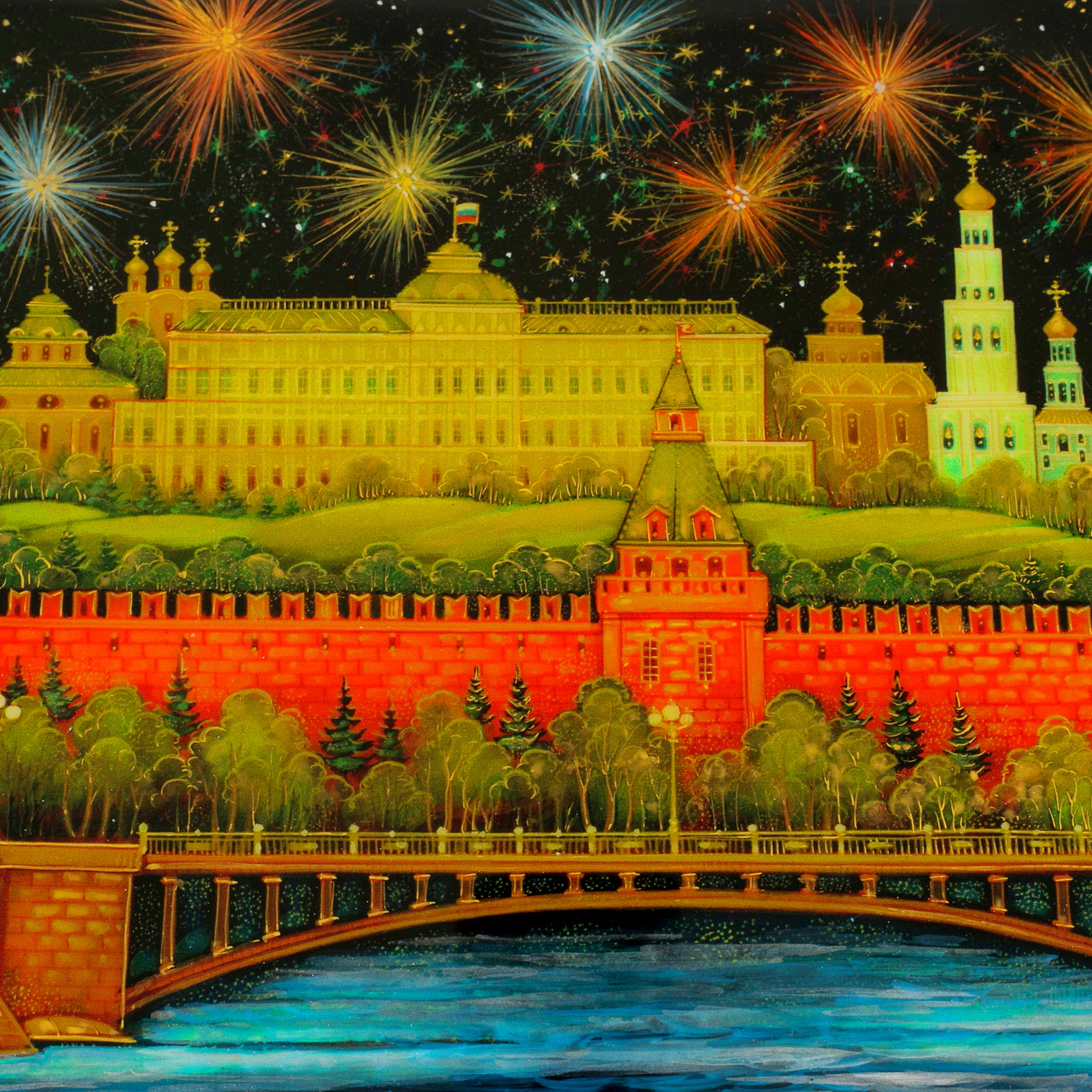 Ларец "Москва" Воронин, Палех