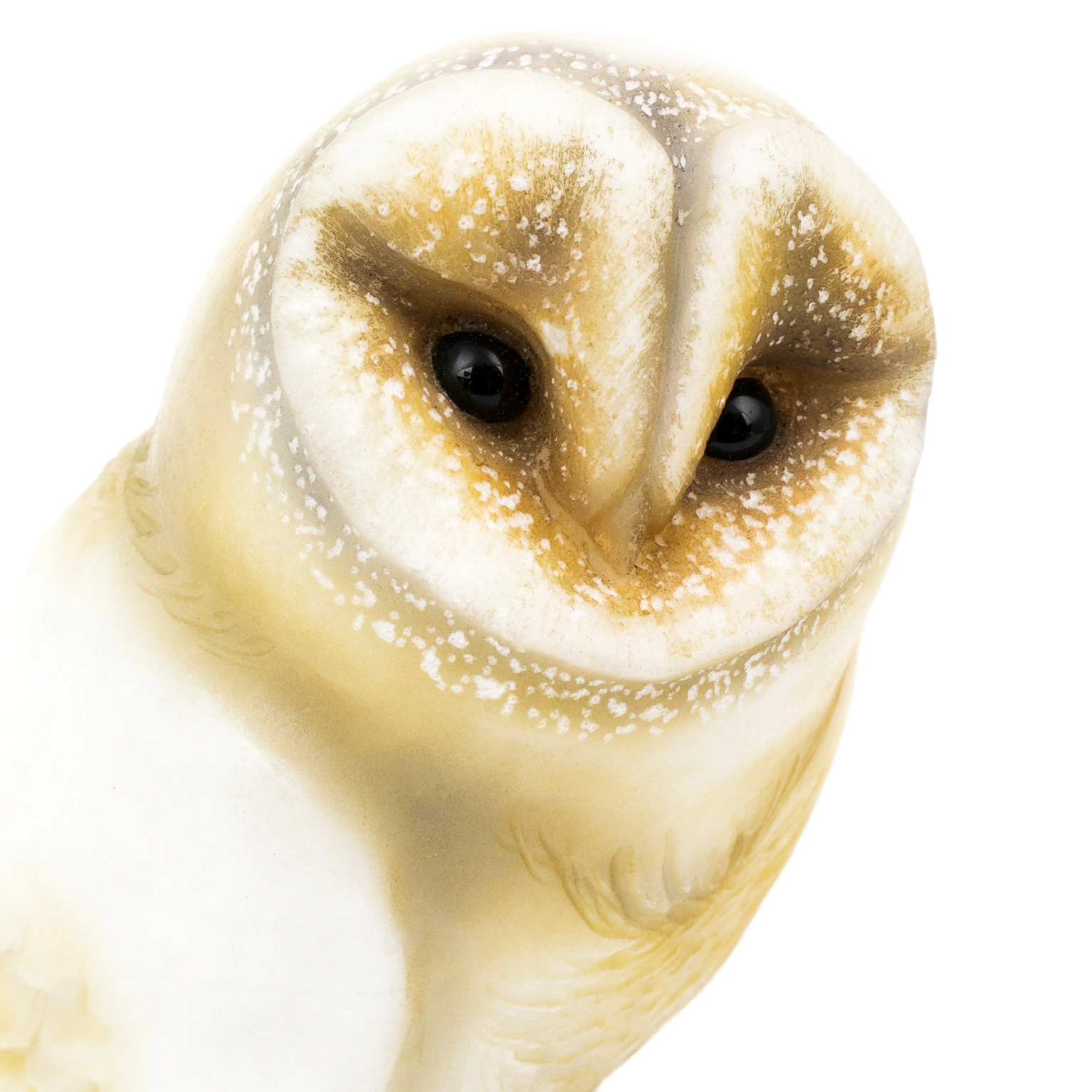 Sculpture of anhydrite and calcite "Owl on a small tree stump"