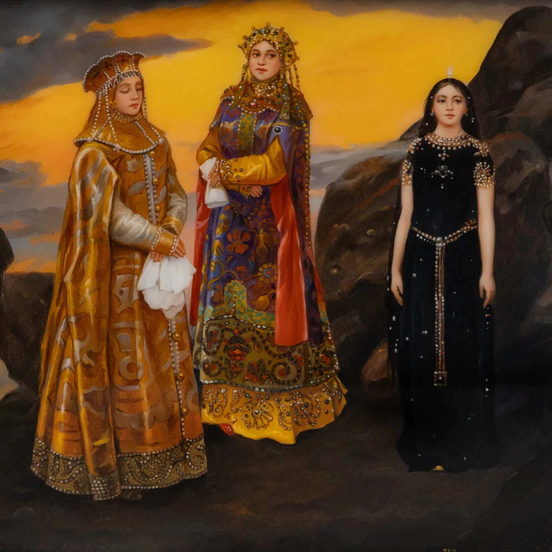 Шкатулка "Царицы подземного царства" Бобровник, Федоскино