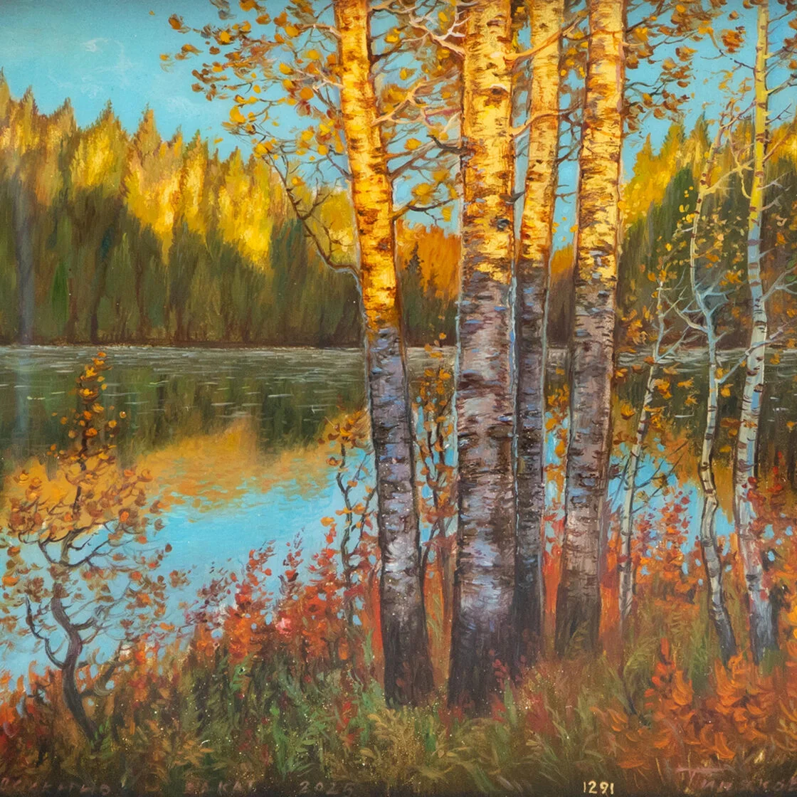 Шкатулка "Закат" Типяков, Федоскино
