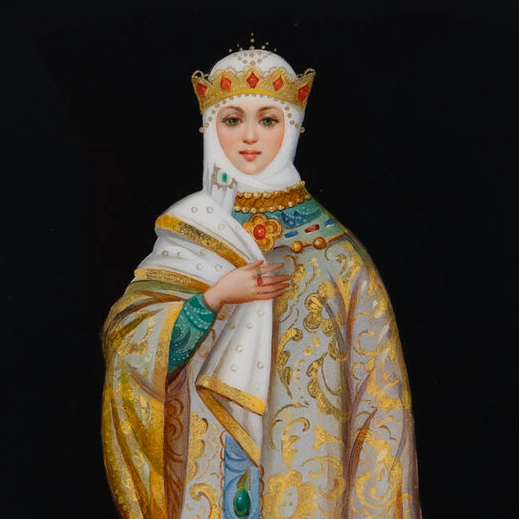 Шкатулка "Василиса Прекрасная" Бобровник, Федоскино