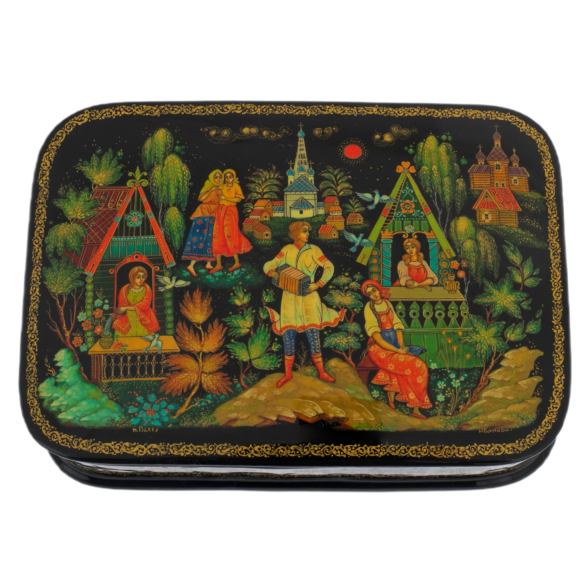 The Harmonica box by Ivanov, Palekh