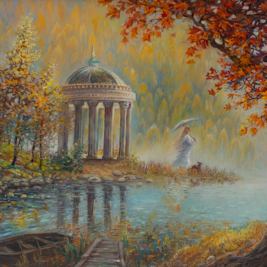 Шкатулка "Осень" Типяков, Федоскино