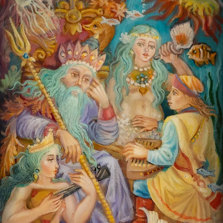 Шкатулка "Садко" Захаров, Федоскино