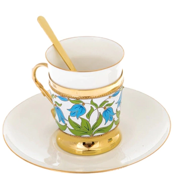 Silver coffee set "Bells" with gilt, for 2 persons