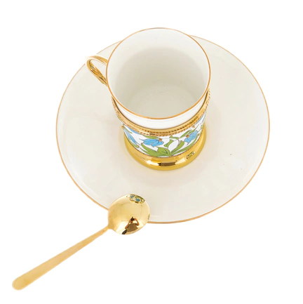 Silver coffee set "Bells" with gilt, for 2 persons