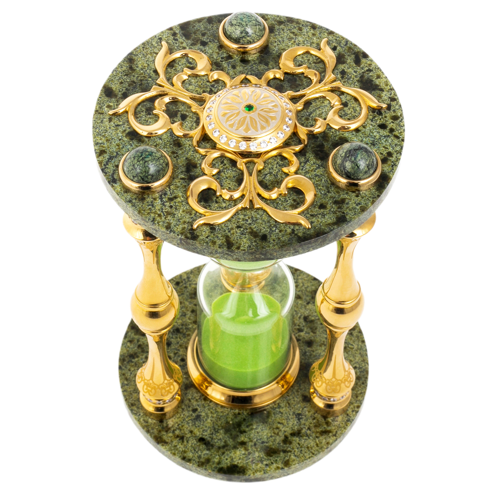 Часы песочные на змеевике "Песок времени" на 20 минут, Златоуст