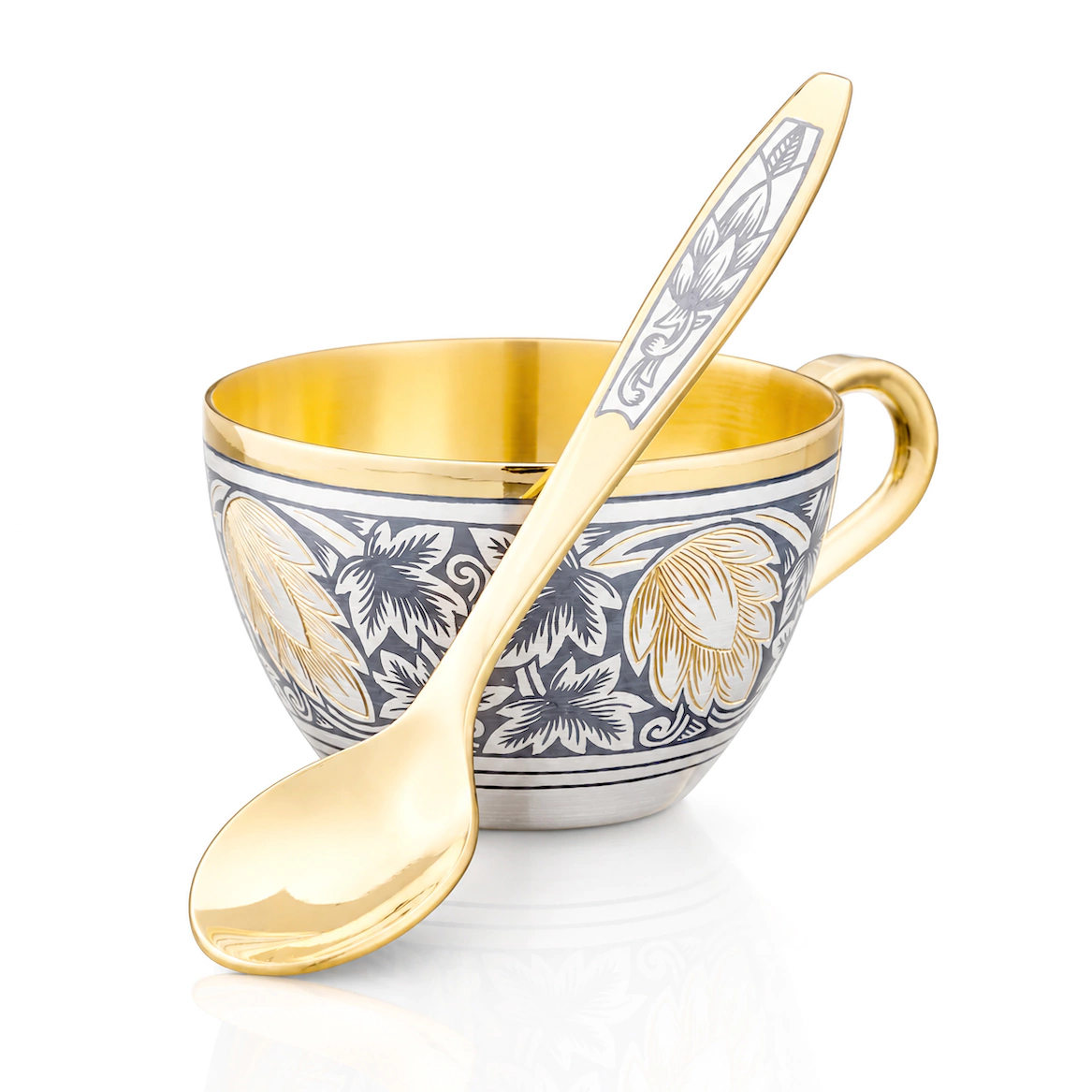 Silver coffee set "Hop" for 6 persons