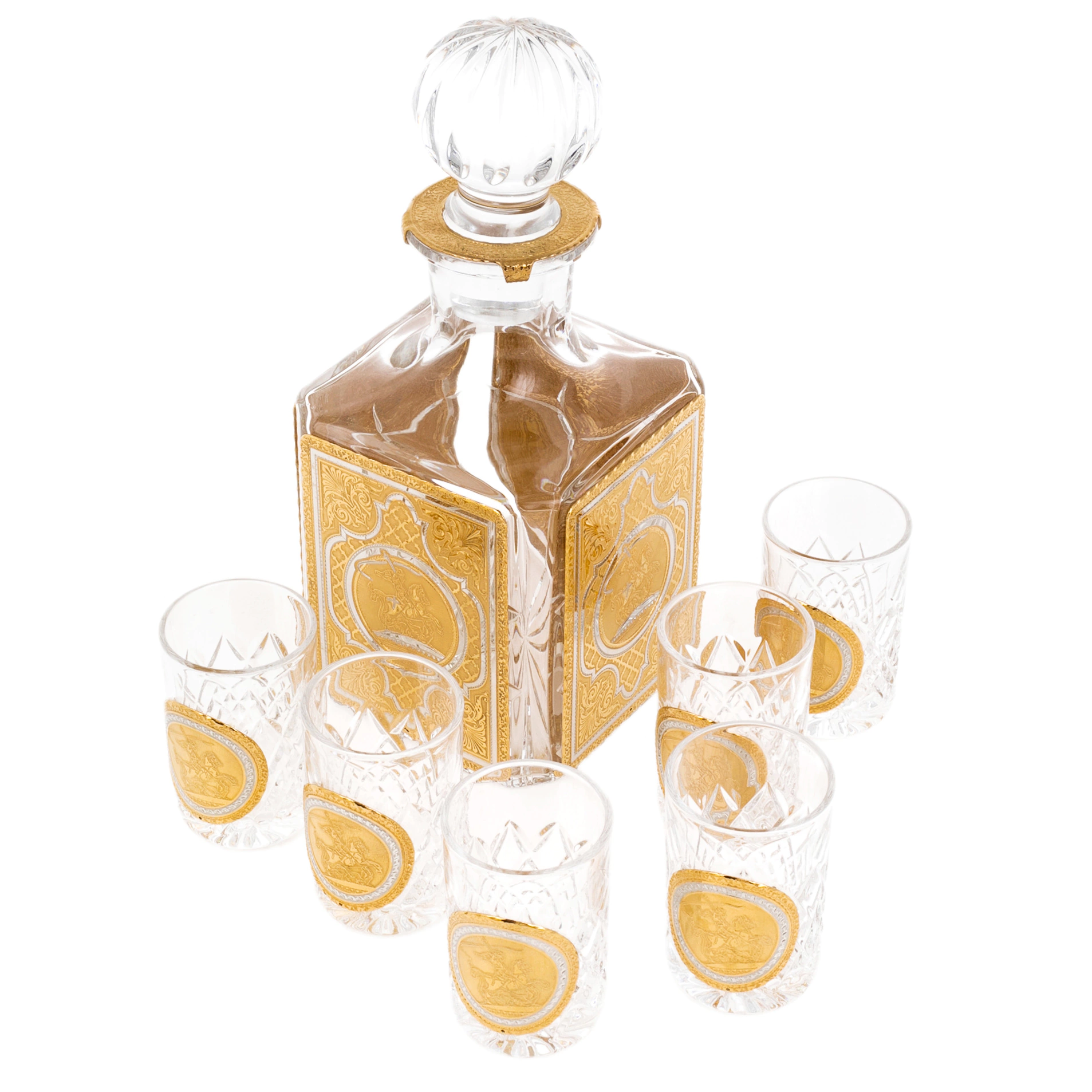 Vodka set "George the Victorious" for 6 persons, Zlatoust