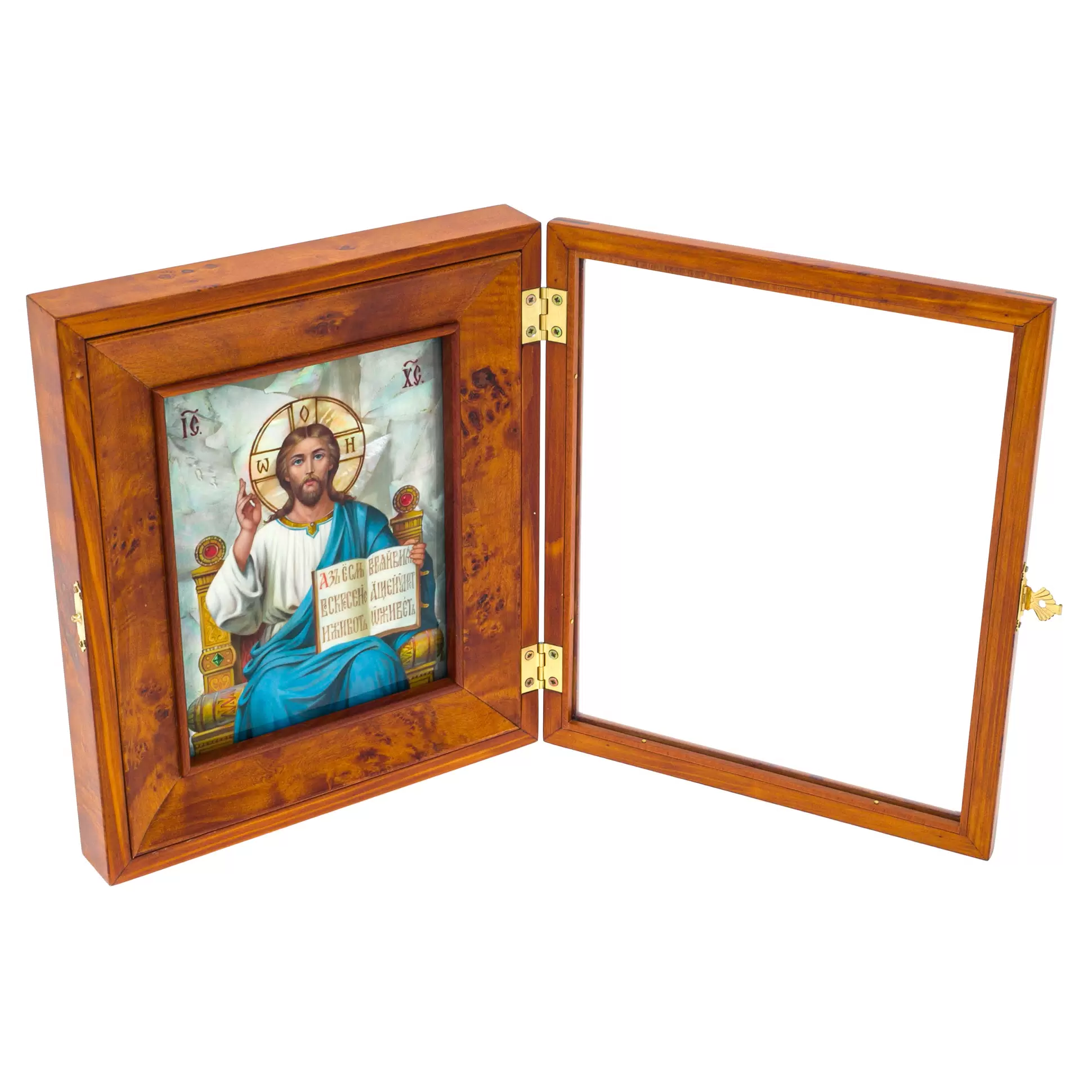 Wedding icon "Savior" with stained glass enamels