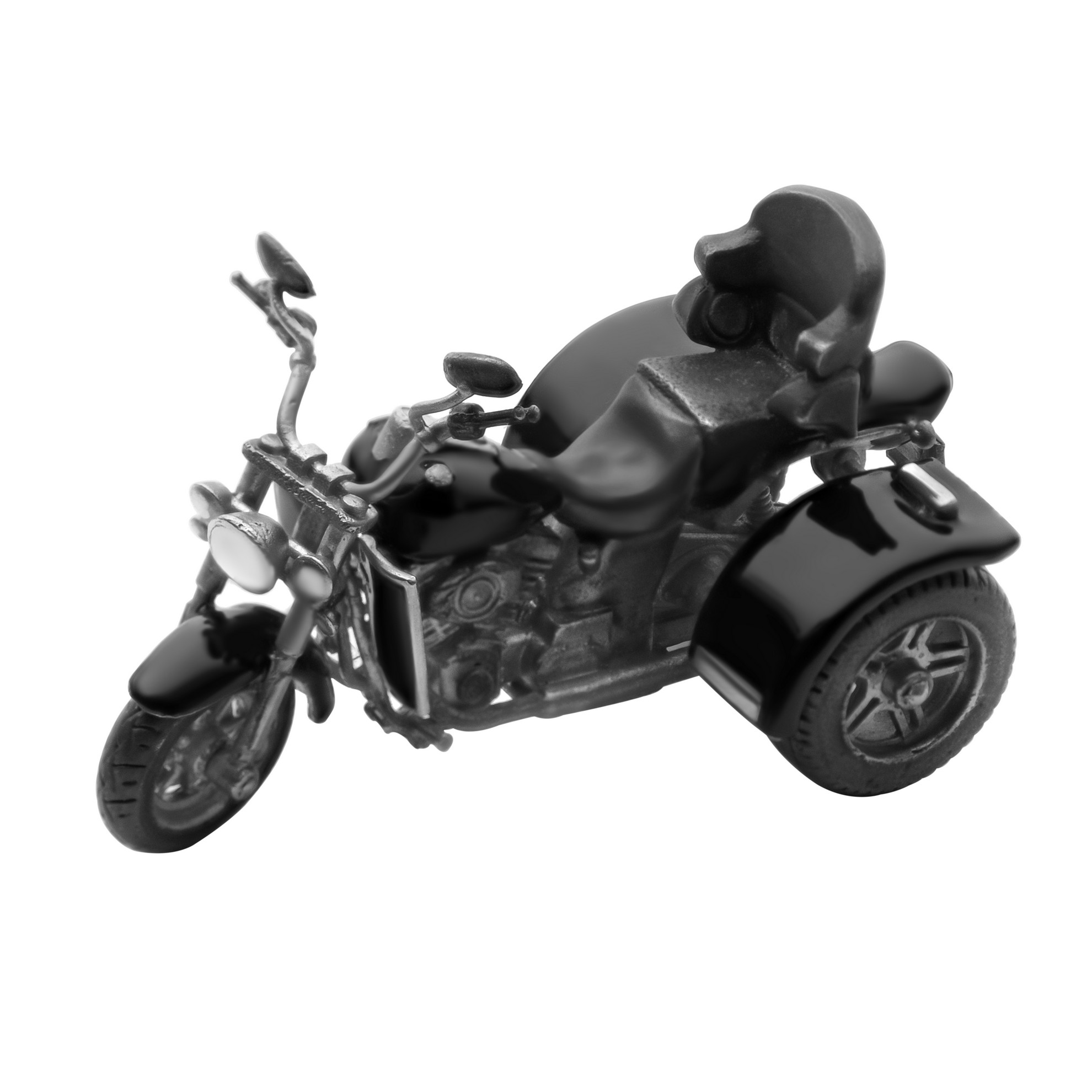 Мотоцикл "Harley Davidson" из серебра (черный)