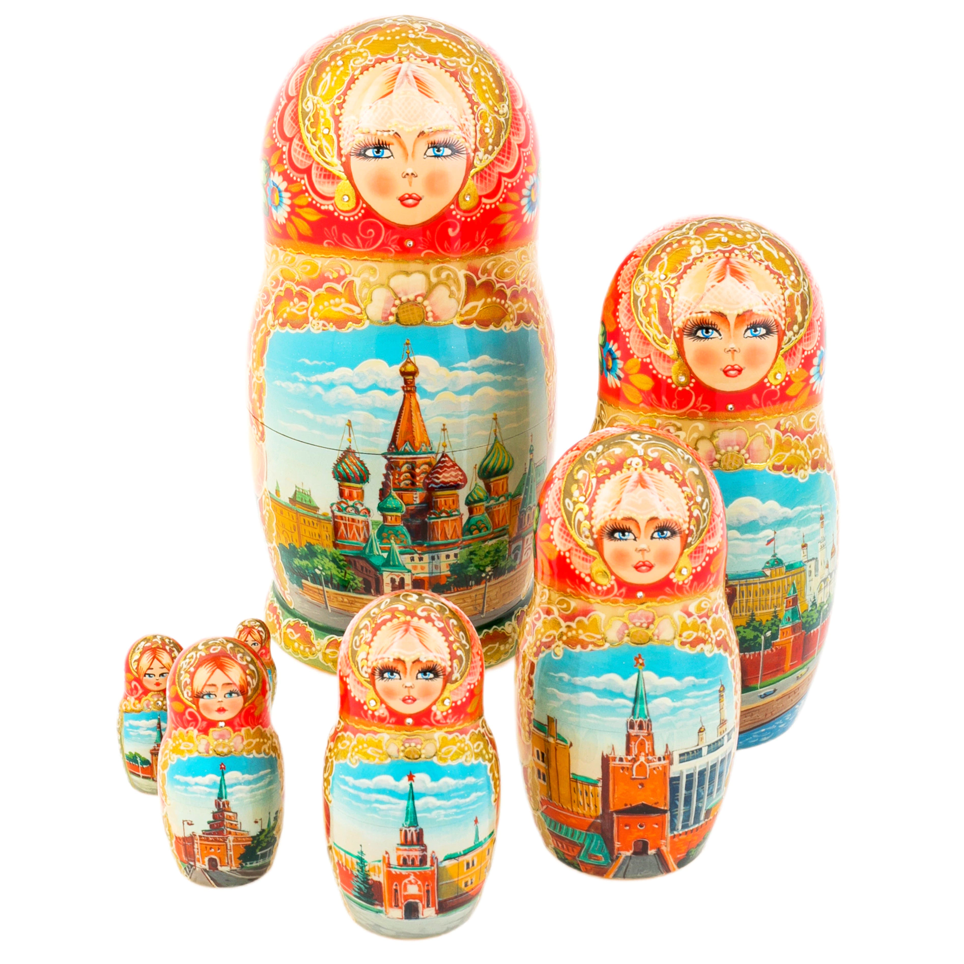 Матрешка на 7 мест "Вятка. Кремль" 25 см