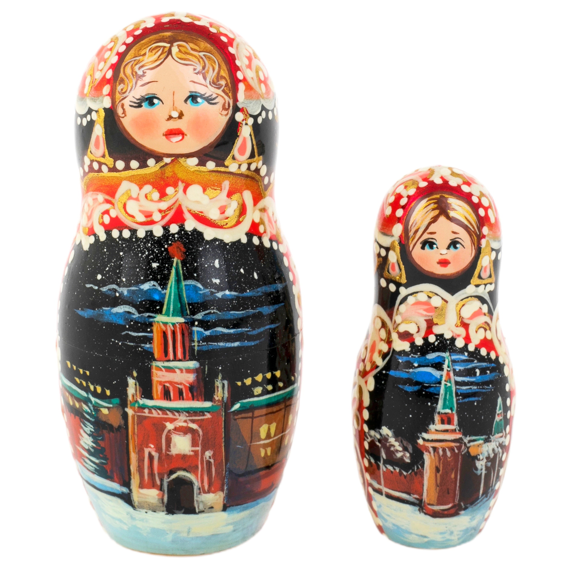 Матрешка на 5 мест "Букет. Ночная Москва" 20 см