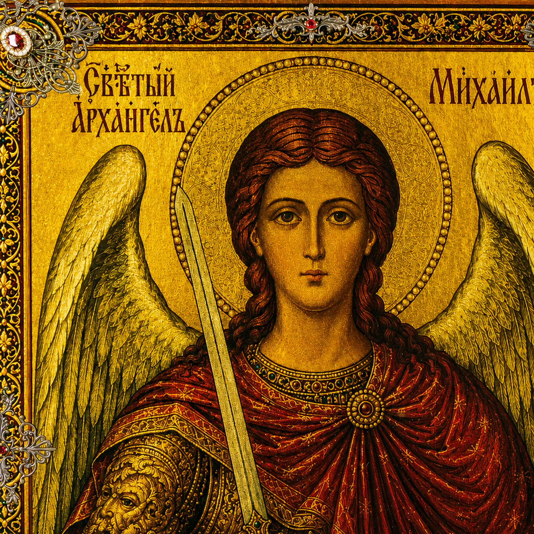 Икона на сусальном золоте "Архангел Михаил"