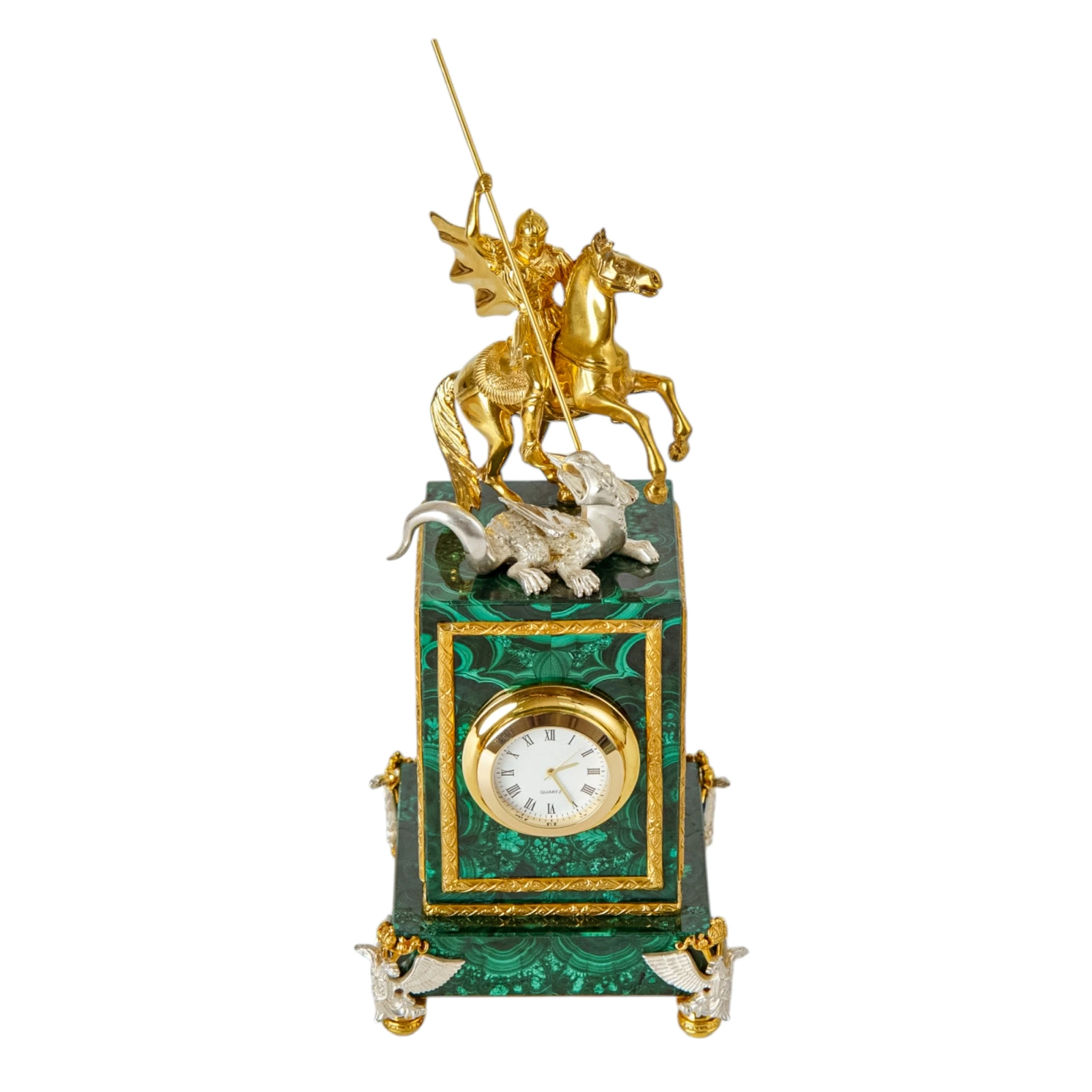 Malachite clock "George the Victorious"