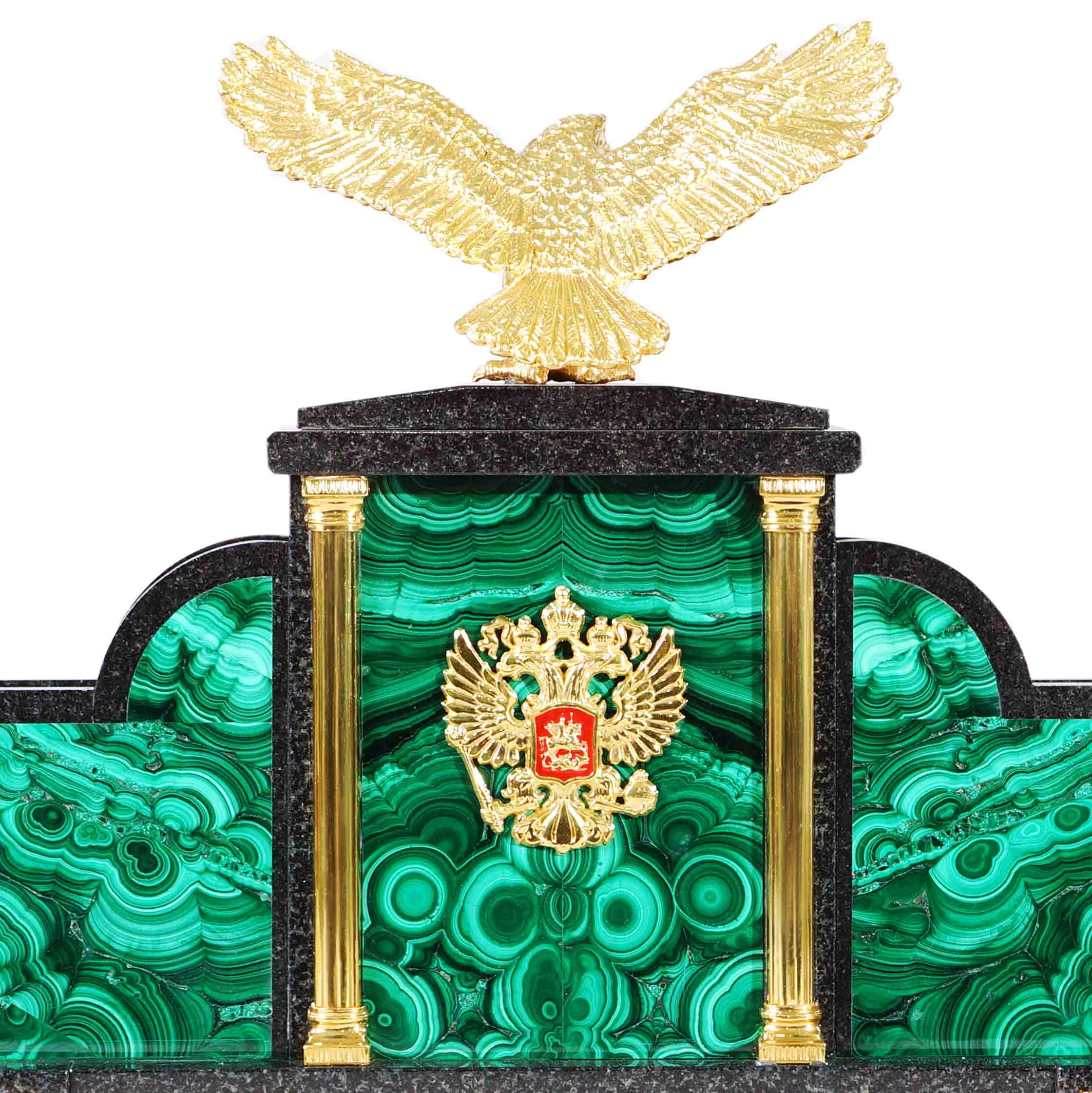 The head's desk set made of malachite "Like Putin's V.V."