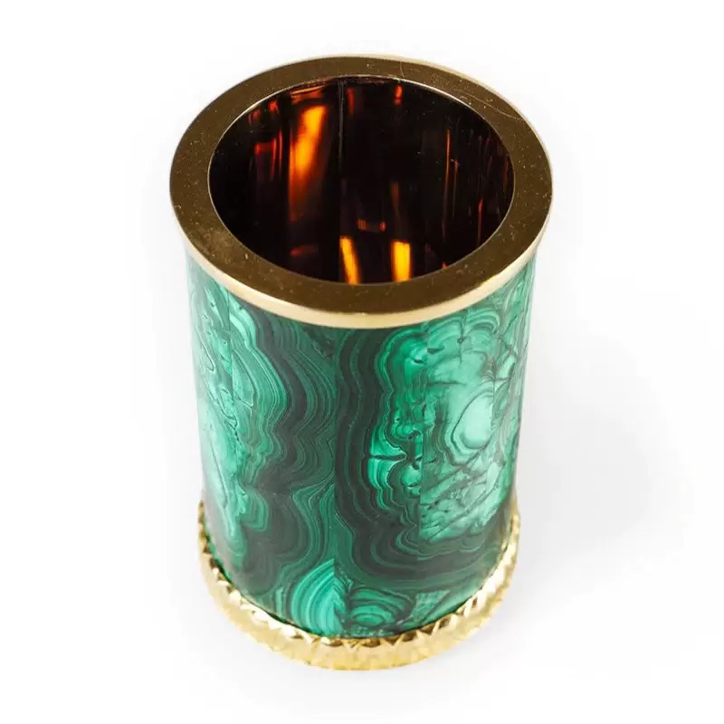 Elegant pencil case made of malachite