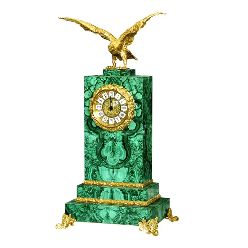 Malachite watch with an eagle