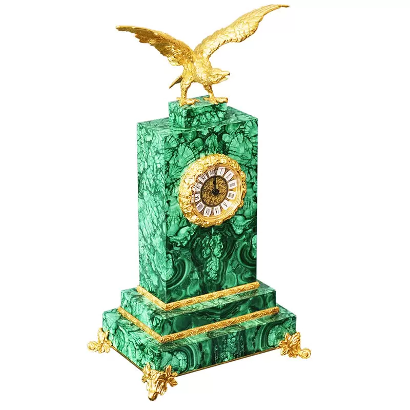 Malachite watch with an eagle