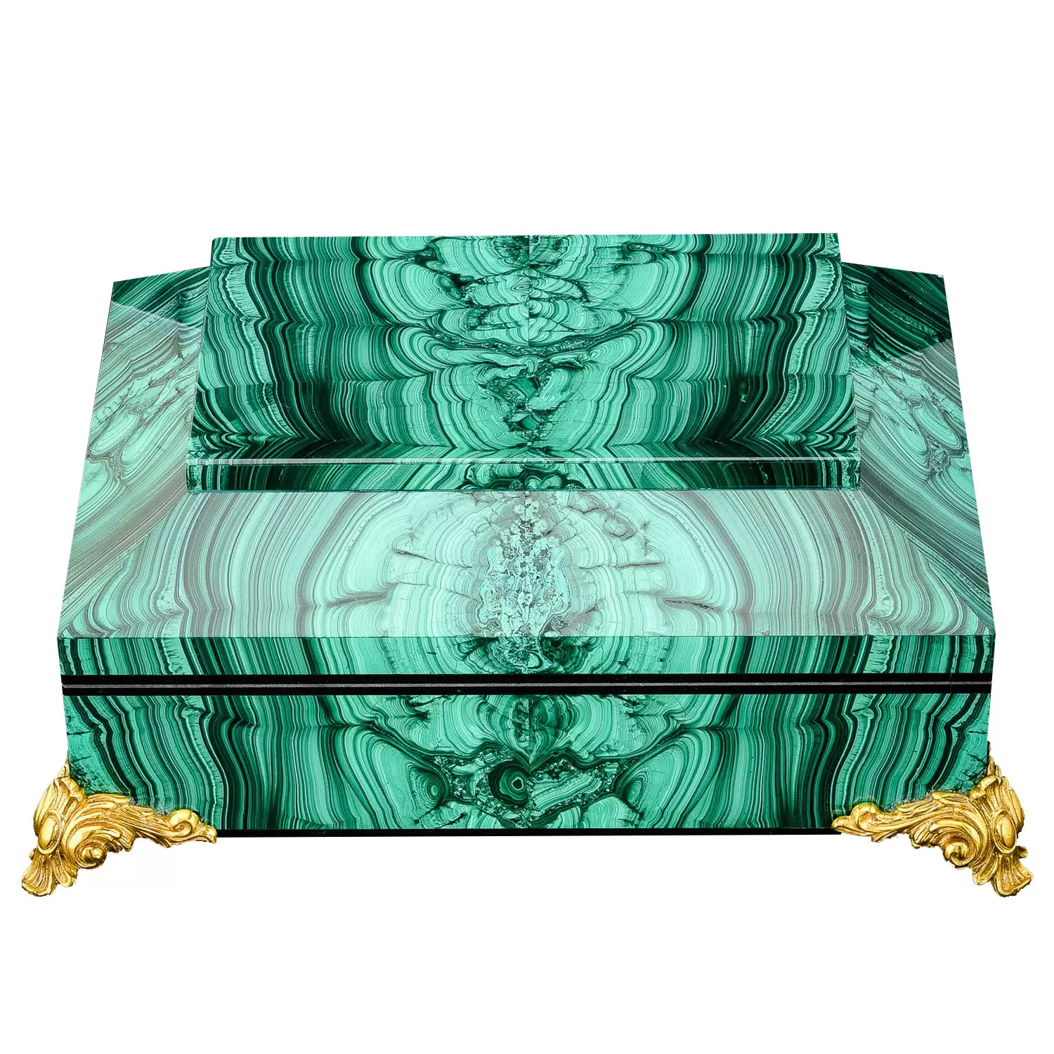 Malachite casket with legs (large)