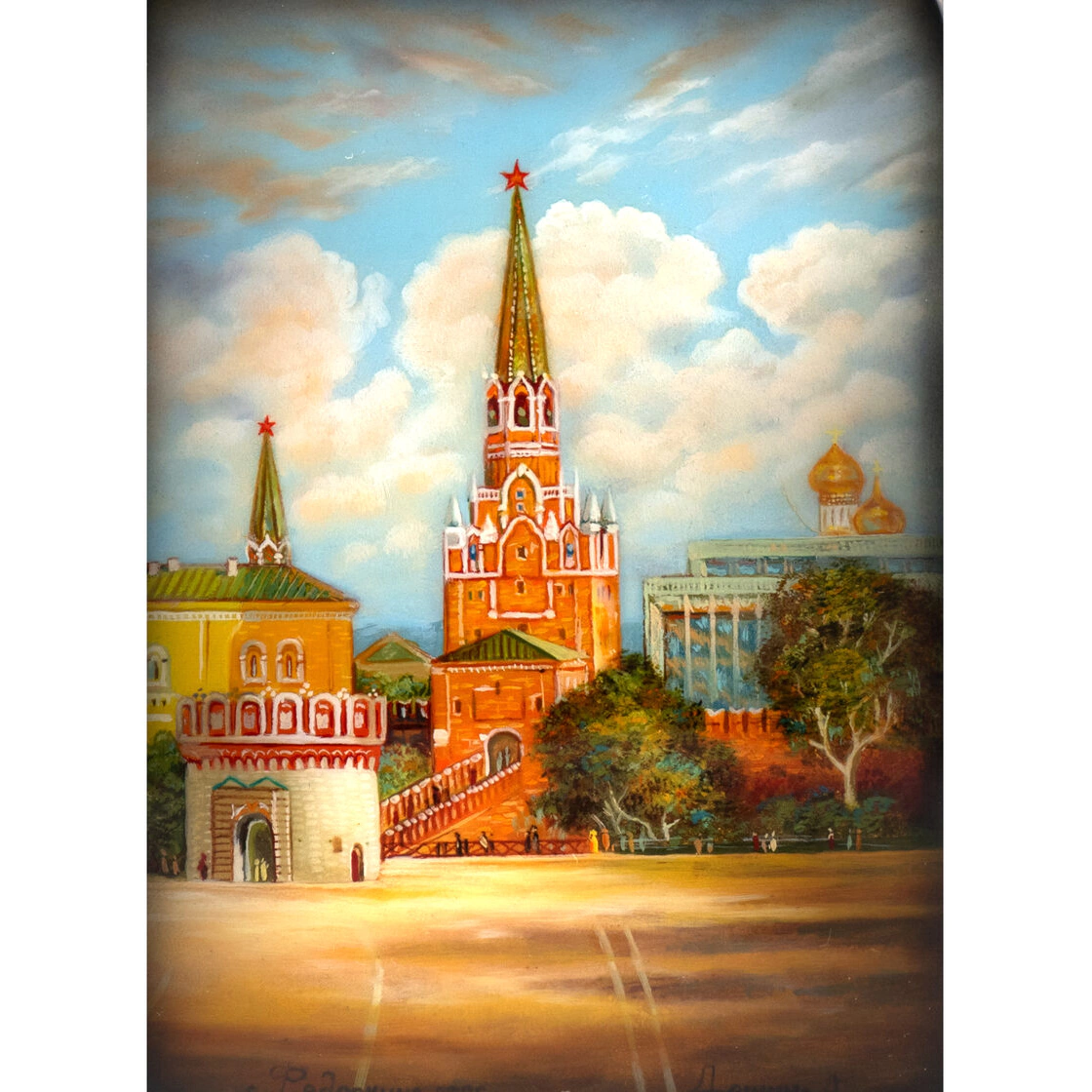 Шкатулка "Кутафья башня" Дешина, Федоскино