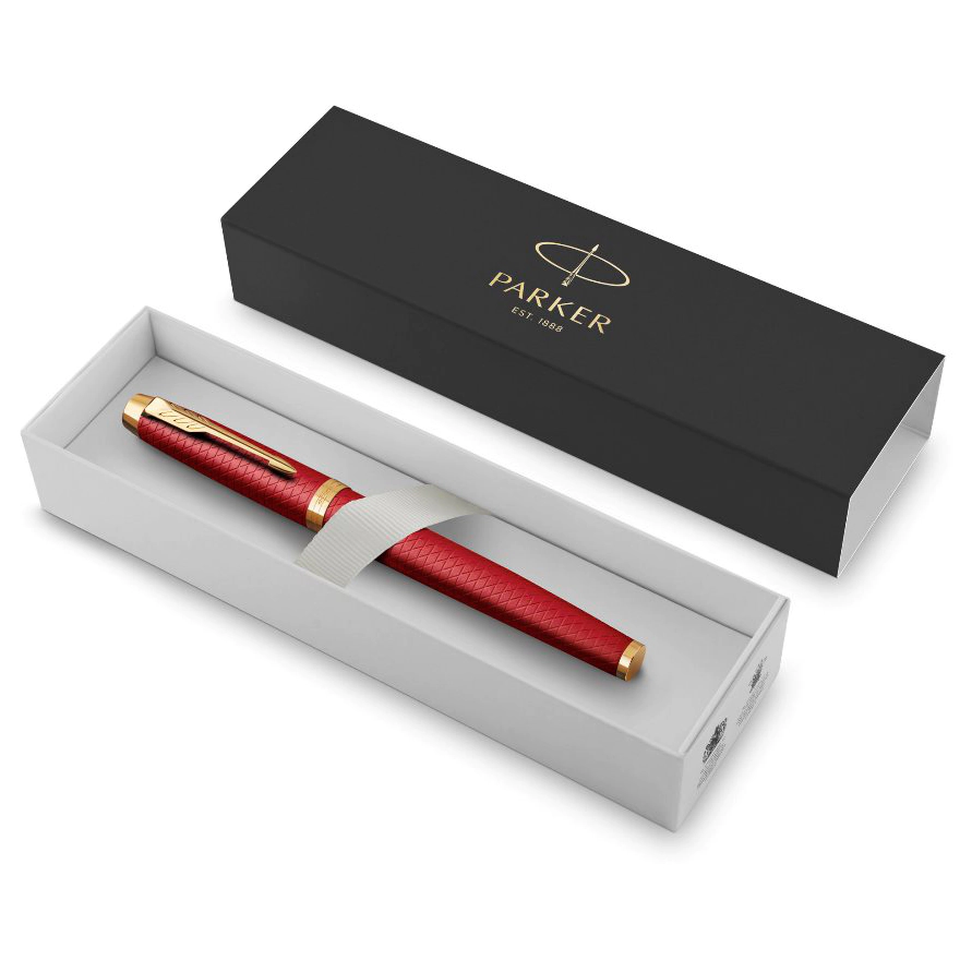 Подарочный набор: ручка роллер Parker IM Premium T318 Red GT с ежедневником