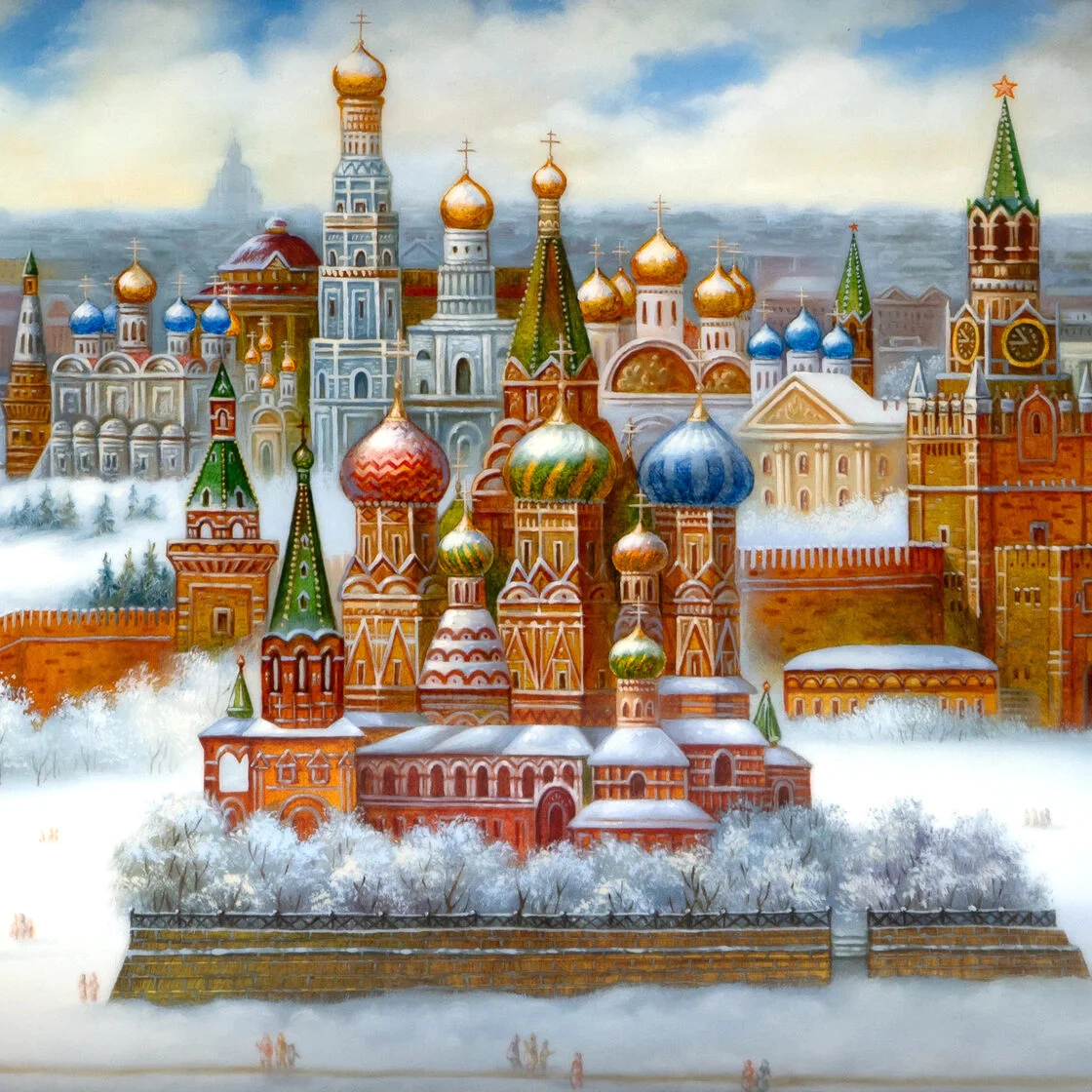 Шкатулка "Москва. Кремль" Тюрина, Федоскино