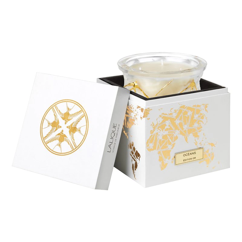 Хрустальный подсвечник со свечей "Gold Edition" золотистый