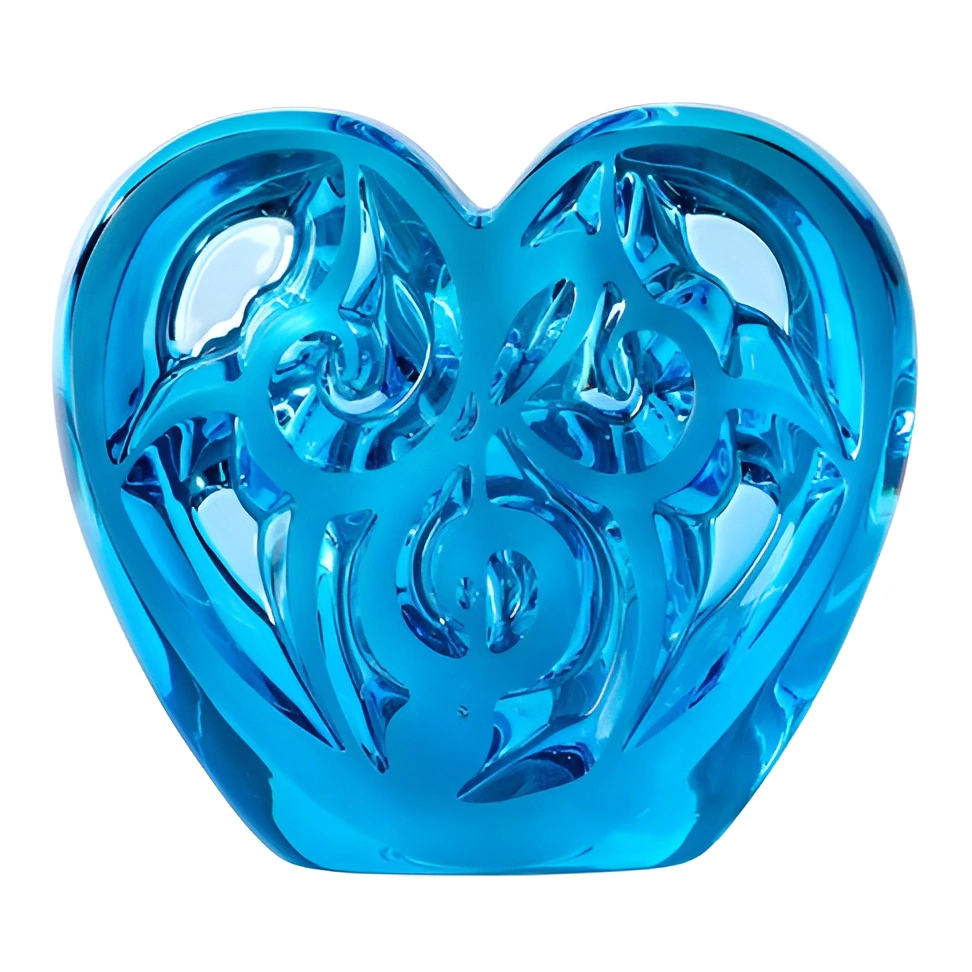Хрустальная скульптура "Blue Heart - Music is Love" голубая