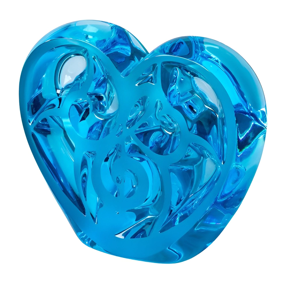 Хрустальная скульптура "Blue Heart - Music is Love" голубая