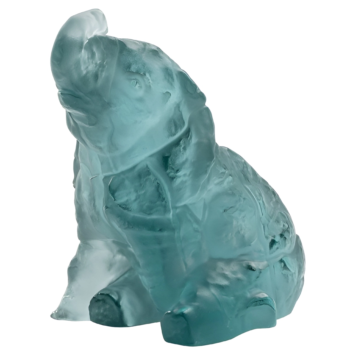 Хрустальная скульптура "Elephant" голубая