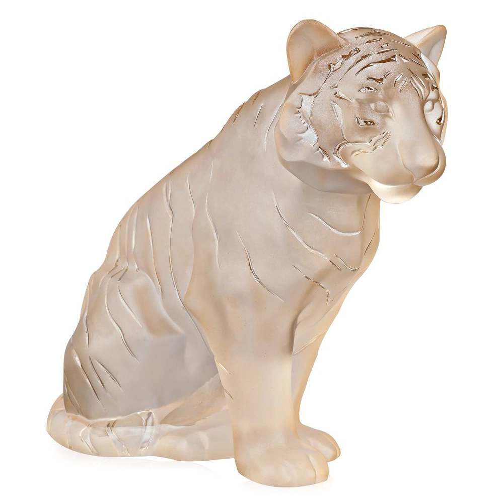 Хрустальная скульптура "Tiger" бежевая