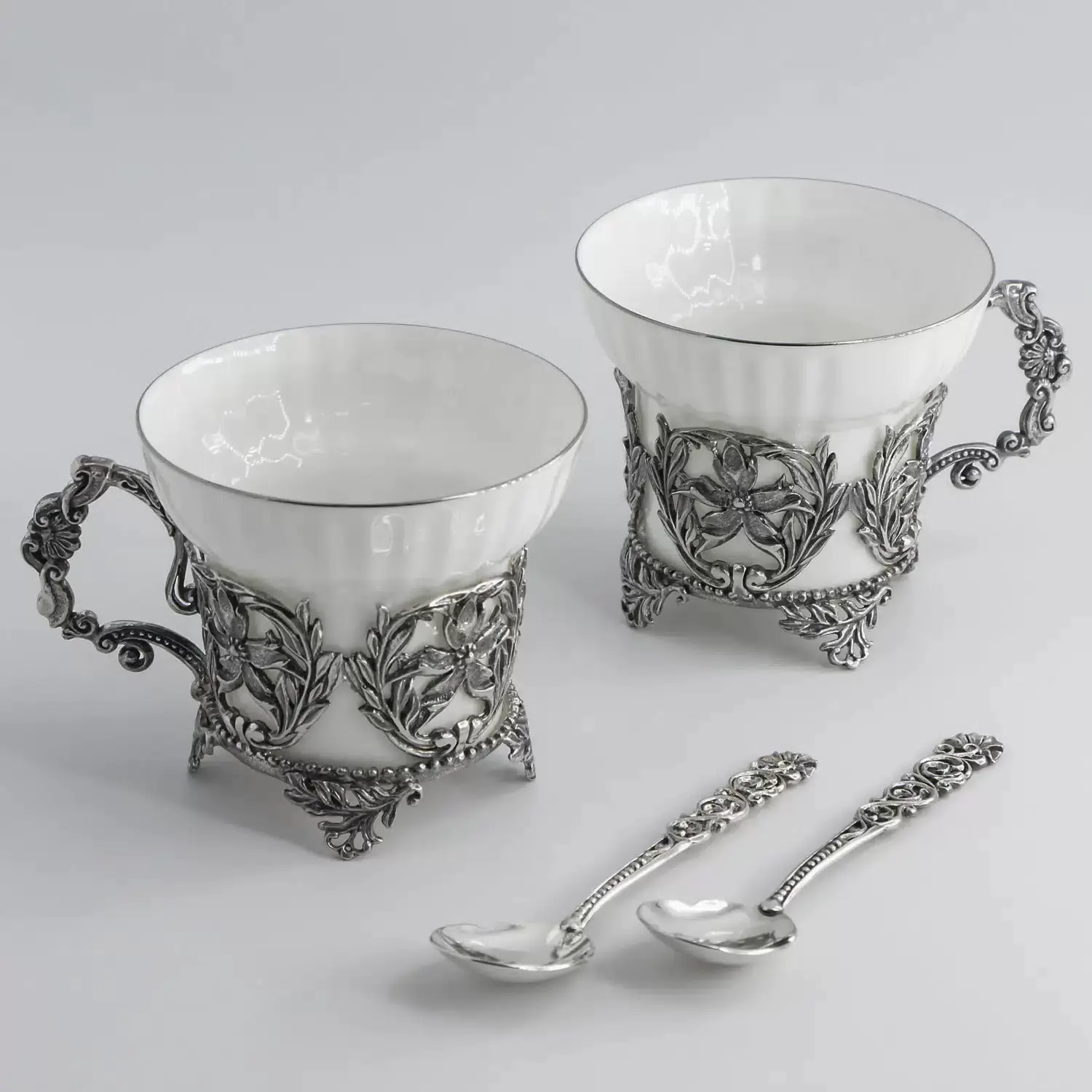 Silver tea set "Symphony" for 2 persons