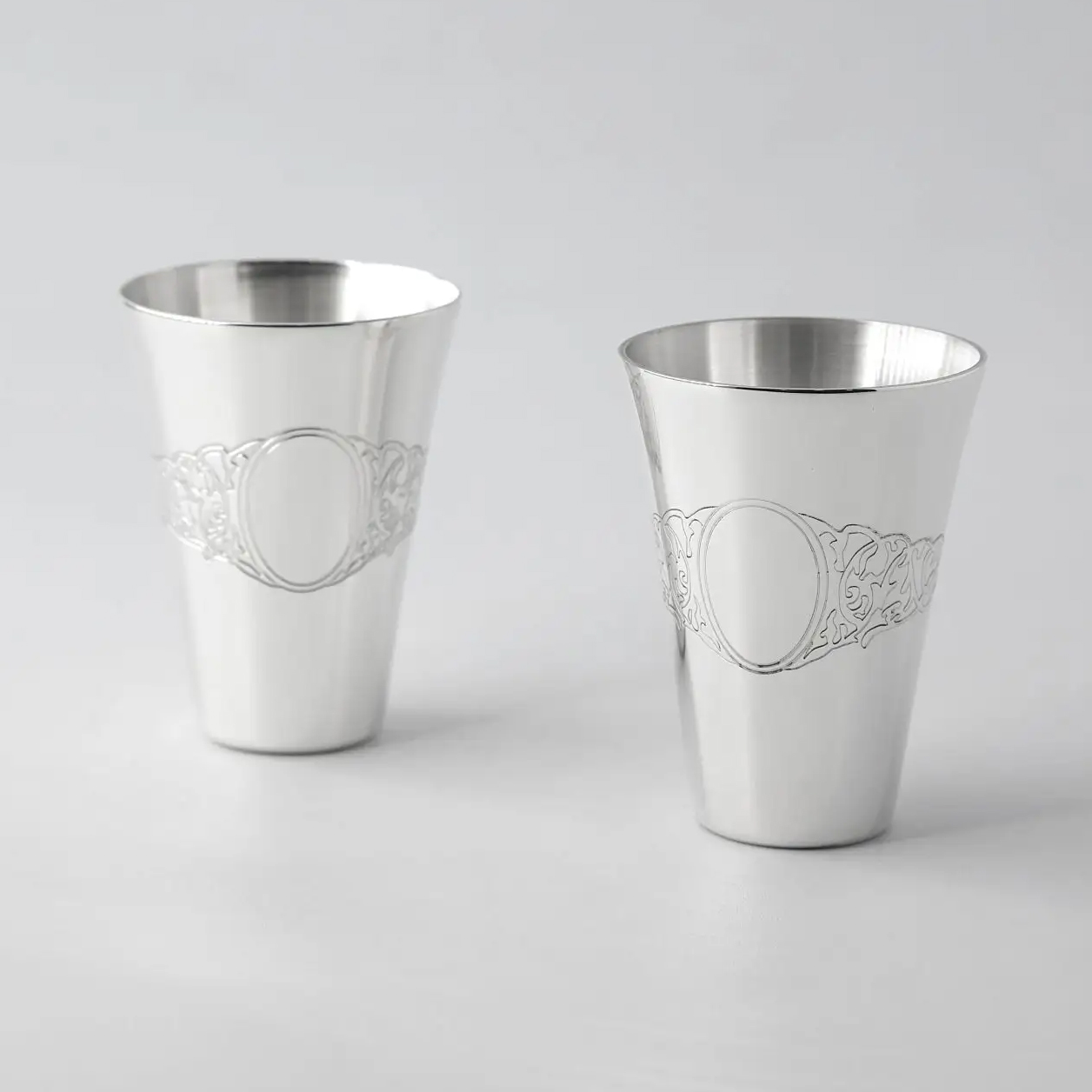 Set of silver vodka glasses "Gift" for 2 persons