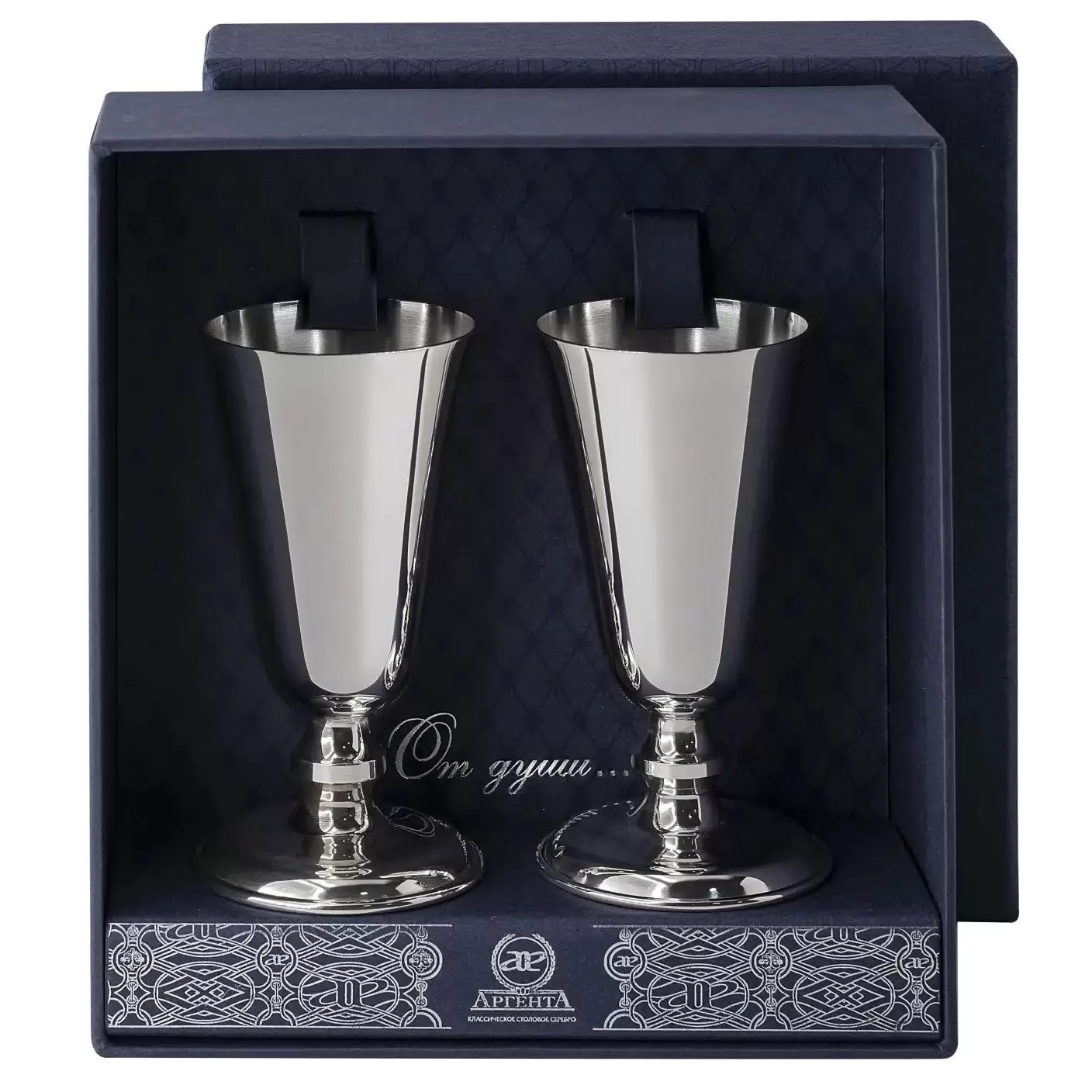 Set of vodka glasses made of silver No. 4 for 2 persons