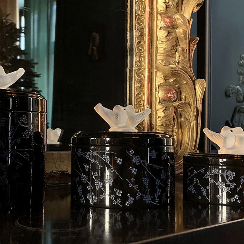 Шкатулка для украшений из дерева и хрусталя "Fleurs De Cerisier" черная