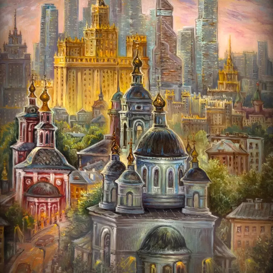 Шкатулка "Москва" Типяков, Федоскино