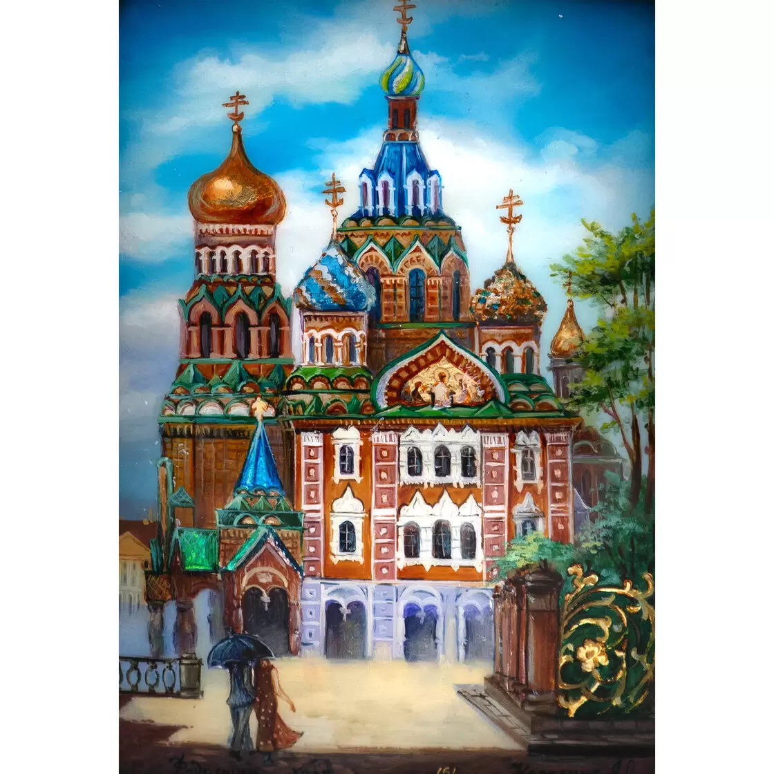 Шкатулка "Спас на Крови" Копялина, Федоскино