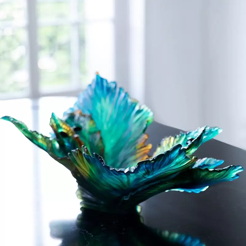 Хрустальное блюдо "Fleur De Paon" разноцветное