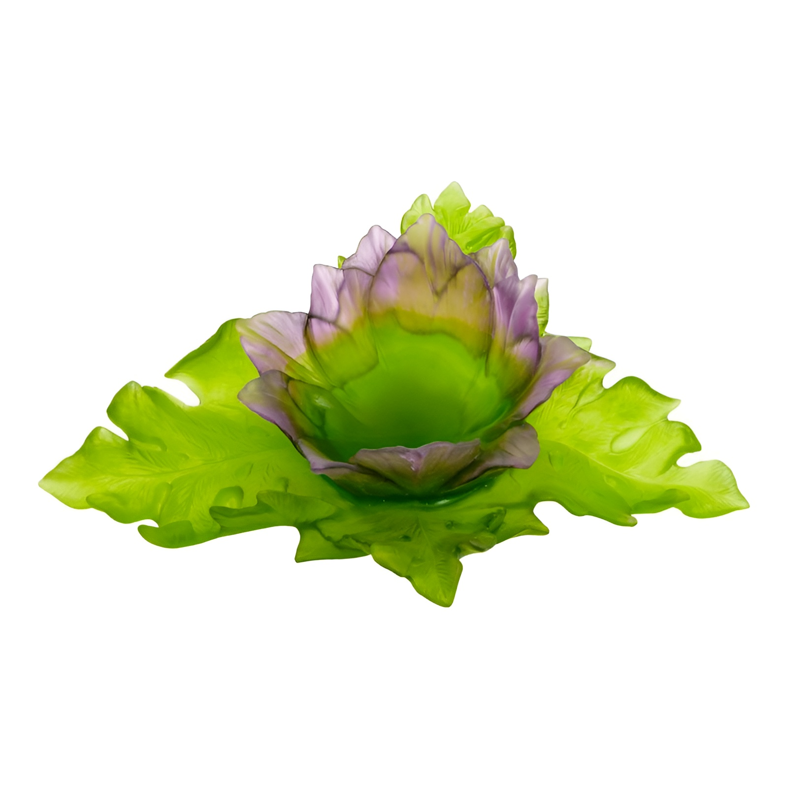 Хрустальное блюдо "Jardin de Lotus" фиолетово-зеленое