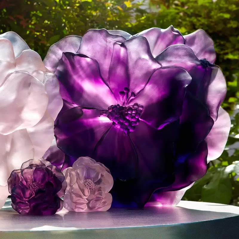 Хрустальная ваза "Camelia" 28 см, фиолетовая