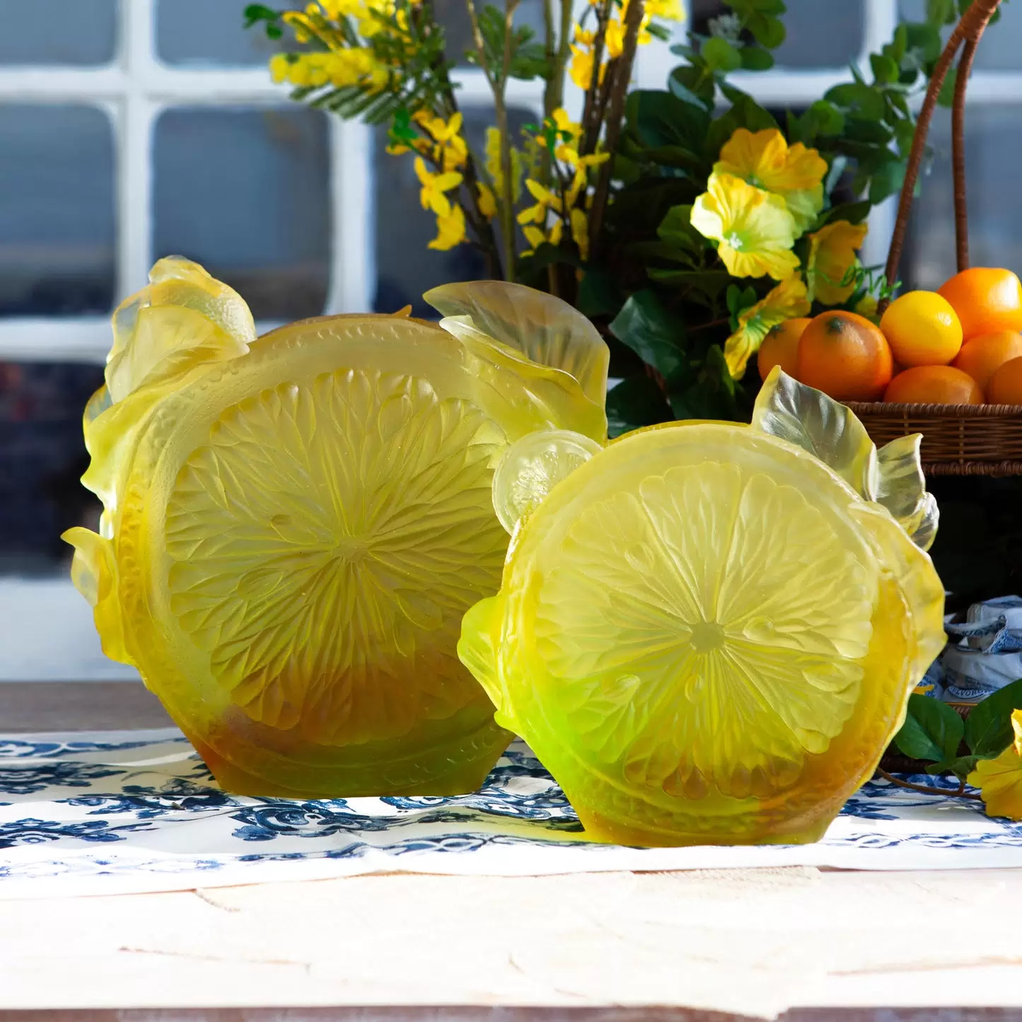 Хрустальная ваза "Citrus" 30 см, желтая