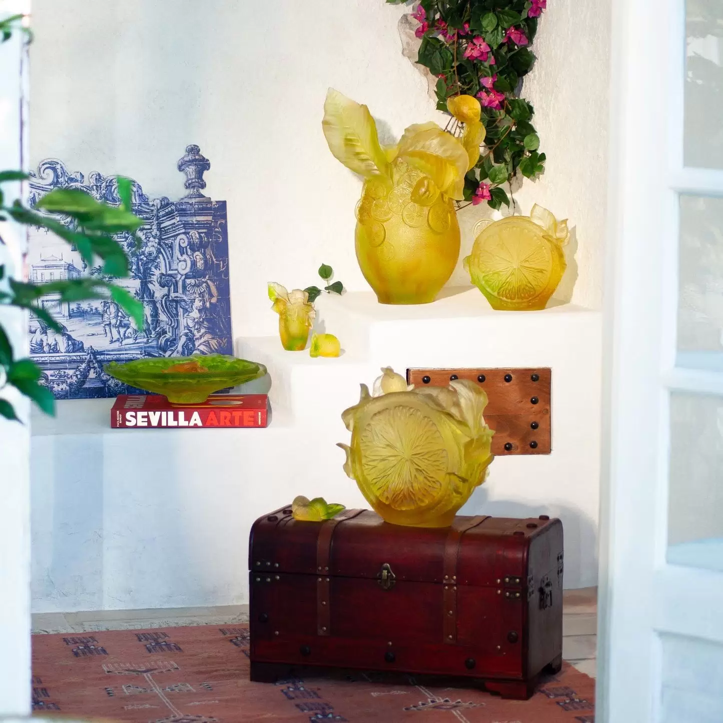 Хрустальная ваза "Citrus" 30 см, желтая