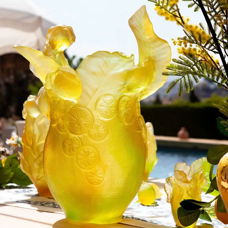 Хрустальная ваза "Citrus Magnum" 51 см, желтая
