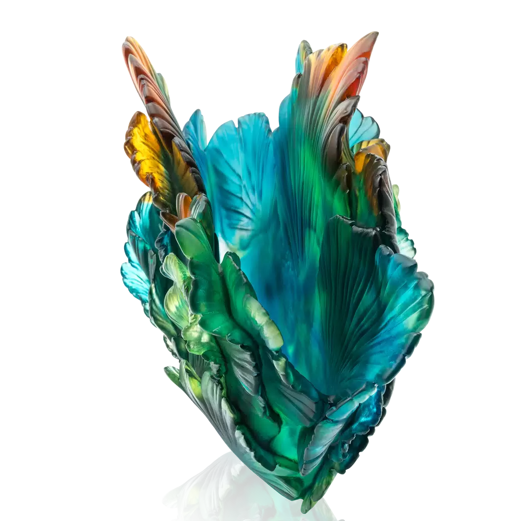 Хрустальная ваза "Fleur De Paon medium" разноцветная