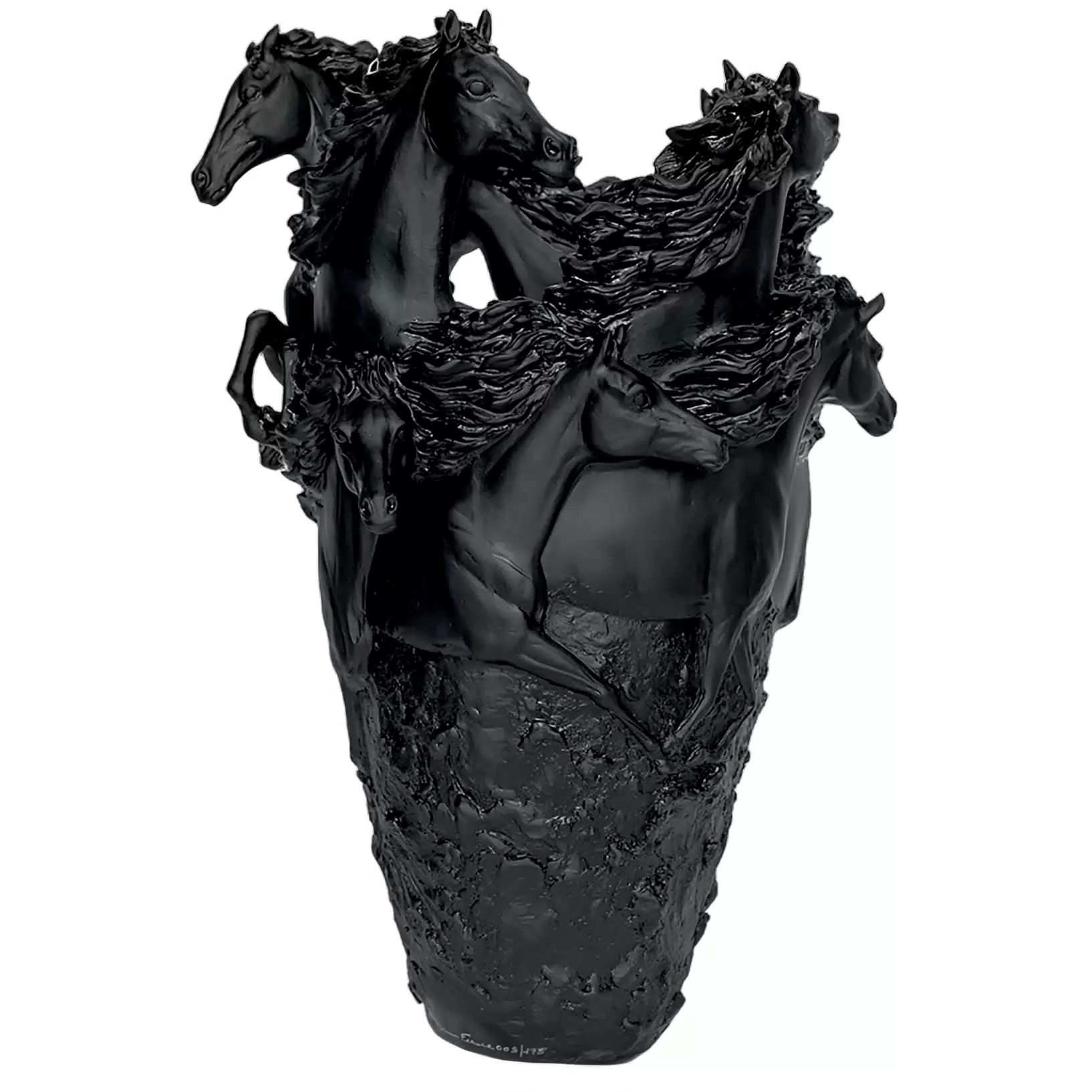 Хрустальная ваза "Horses Magnum" 50 см, черная